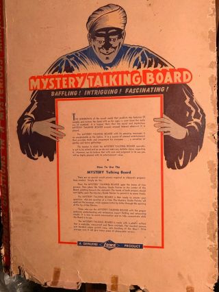 Vintage/Rare Ouija board from the 40 ' s w/original box (Mystery Talking Board) 3