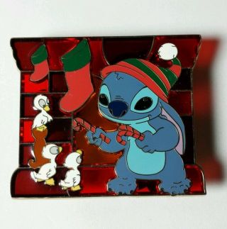 Stitch Ducklings Stained Glass Disney Shopping Pin Christmas Le 125 Rare