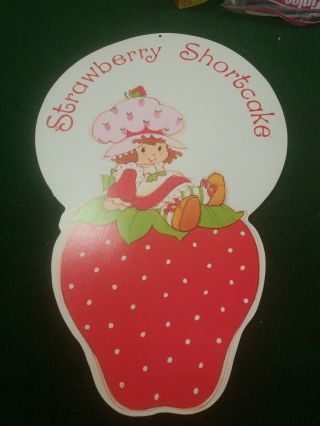Strawberry Shortcake Hanging Store Display 27” X 18” 1980’s Vintage