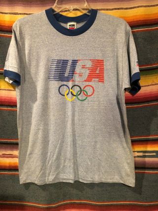 Vintage 80’s Levi’s 1984 Olympics Ringer T - Shirt Size M