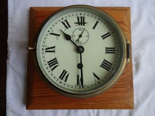 Antique Vintage Ships Marine Clock Brass Made In England