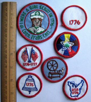 Rare Vintage 7 - Patch Set Brownie If I Were A Girl Scout In 1976 Pre Try - Its