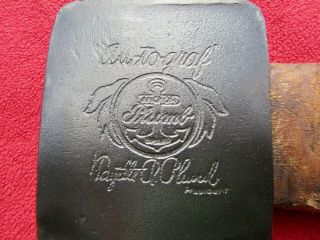 Vintage Single Bit Plumb Autograph Embossed Axe,  Outstanding Logo