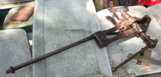Vintage Blacksmith Post Leg Vise 4.  5 " Jaw 43 3/4 " Tall Forging Tool