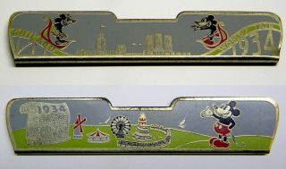 1934 Chicago Worlds Fair Mickey Mouse Minnie Walt Disney Tin Rollercoaster Rare