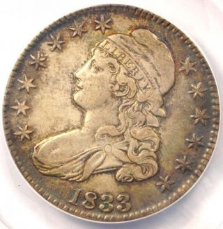 1833 Capped Bust Half Dollar 50c O - 108 - Anacs Au50 - Rare Certified Coin