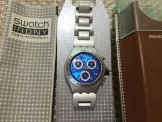 Collectable Chronograph Swatch Irony,  Vintage 2000 Blue Face Watch