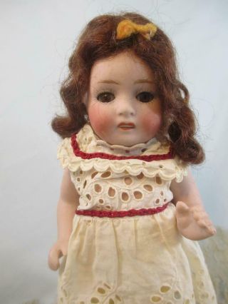 Antique German All Bisque Bonn Doll 83/125 Glass Sleep Eyes Stiff Neck 6.  5/8 "