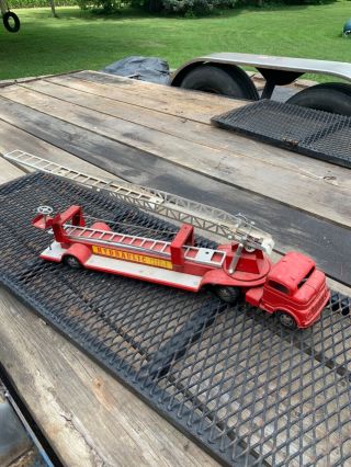 Vintage Toy Structo Fire Truck Hook And Ladder Hydraulic