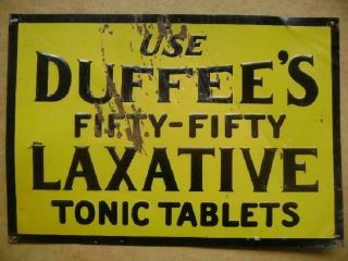 Vintage Drugstore Ad Tin Sign " Use Duffee 