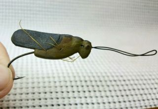 Vintage Pflueger Flyrod Lure / Rare Hard Rubber Grasshopper Early Fly Rod Ex,