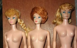 Vintage Barbie 2 Ponytail & 1 Bubble Doll,  on Midge/Barbie Bodies w/Green Ears 8