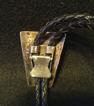 Old Pawn Sterling Silver Bolo Tie Signed ZZ TURQUOISE Coral Incredible Vintage 5