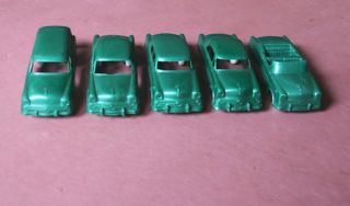 Vintage F&f Mold Cereal Cars Complete Set Of Green 54 Fords