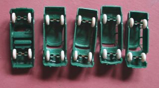 Vintage F&F MOLD CEREAL CARS Complete Set of Green 54 Fords 3