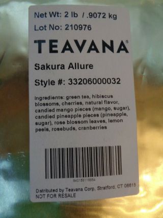 Teavana Sakura Allure 2lb Bag.  Rare.