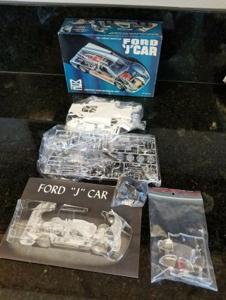 Vintage Mpc Ford J Car With Clear Body 1/25 Scale Model Kit