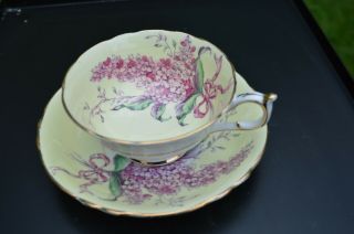 Vintage Paragon Pink Lilac Yellow Tea Cup And Saucer Set