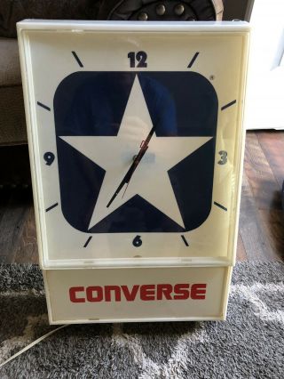 Rare Vintage Converse Advertising Clock With Light