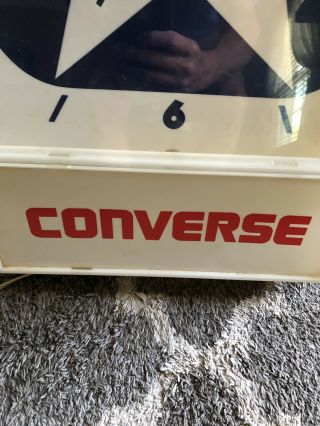 Rare Vintage Converse Advertising Clock With Light 4