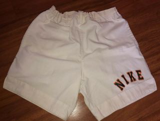 Rare Vtg 80s Nike White Cotton Tennis Shorts Men Size :m Agassi Unique