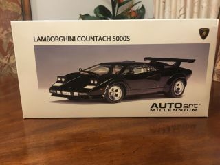 1/18 Autoart Lamborghini Countach 5000s Black Rare W