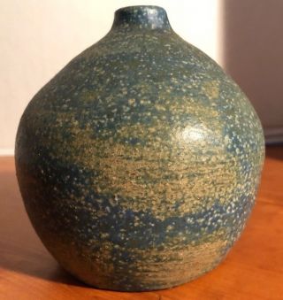 Joanna Price Vintage Mid Century Modern Bulbous Round Pottery Bud Vase