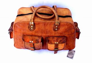 Bag Leather Duffle Men Travel Gym Luggage Overnight Vintage Mens Weekend