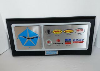 Rare Vintage Mopar Chrysler Hemi Logo Wall Clock Plaque Mancave,  Garage,  Shop Etc