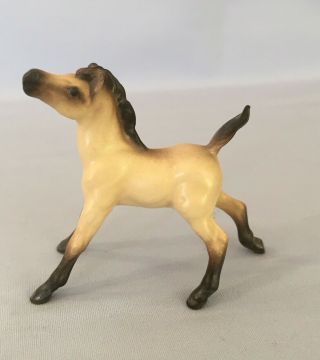 Vintage Hagen - Renaker Miniature Head - Up Yearling Buckskin Horse Figurine.