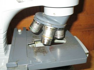Vintage Heavy American Optical AO Spencer Lab Microscope 4 Objectives Case More 8
