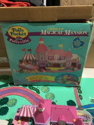 1994 Vintage Polly Pocket Light - Up Magical Mansion Bluebird Toys Complete