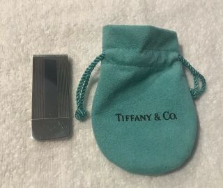 Vintage Tiffany And Co.  Sterling Silver Money Clip With Pouch