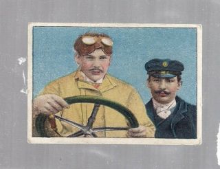 1911 Orig T36 Hassan Auto Drivers Card Victor Hemery Vtg Grand Prix Car Racing