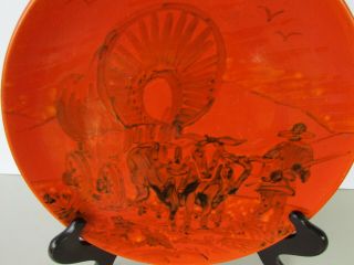 Rare Catalina Island Large Pottery Platter / Charger Plate Hand Painted Scene 3