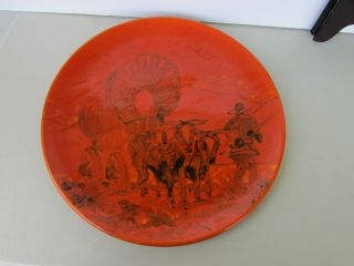 Rare Catalina Island Large Pottery Platter / Charger Plate Hand Painted Scene 4