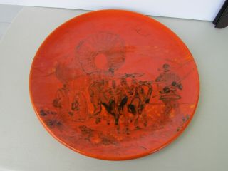 Rare Catalina Island Large Pottery Platter / Charger Plate Hand Painted Scene 5