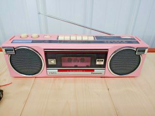 Vintage Panasonic Rx - Fm15 Cassette Boombox Am Fm Light Pink