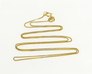 14k 0.  6mm Square Box Chain Link Classic Necklace 17.  75 " Yellow Gold 72