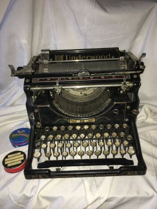 Antique Vintage Underwood Model No.  5 Standard Typewriter (read)