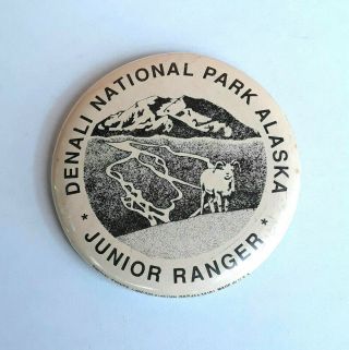 Vintage Denali National Park Alaska Junior Ranger Badge Button Made In Usa