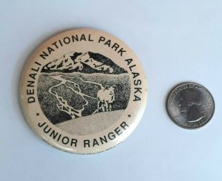 Vintage Denali National Park Alaska Junior Ranger Badge Button Made In USA 2