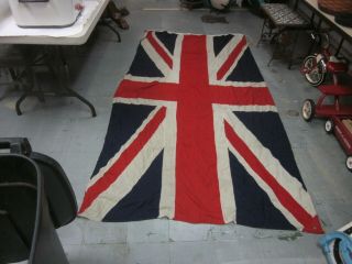 Ww2 Era British Panel Stitched Vintage Union Jack Flag Large 8 