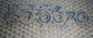 Vintage " International C09670 " Emblem Ih Harvester Chrome Badge Metal Tractor
