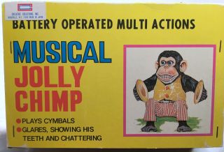 Vintage Musical Jolly Chimp Battery Operated Toy Plays Cymbals Box 8