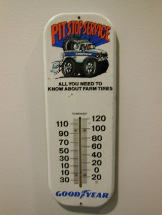Vintage Goodyear Pit Stop Service Farm Tires Thermometer/sign Monster Truck