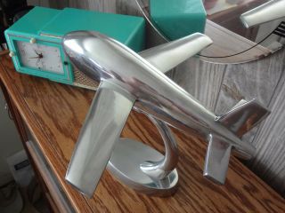 Metal Airplane Sculpture Model Vintage Art Deco Style Desk Aircraft Plane