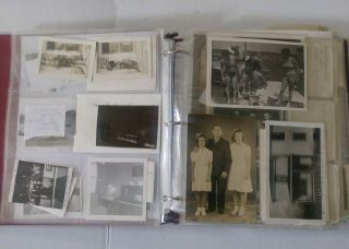 Vintage Family B&w Photo Album.  300,  Photos And Some Postcards