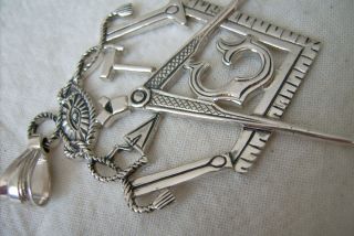 Masonic Freemasonry Pendant H A N D M A D E - 925 Silver.