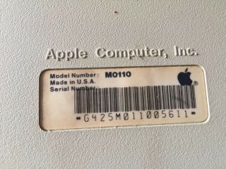 1984 Apple Macintosh M0110 Keyboard for the 128K & 512k Mac,  Vintage 3
